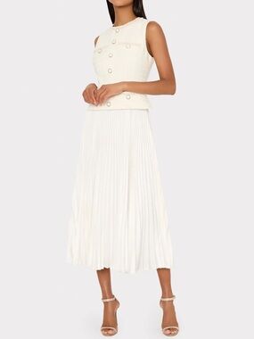 Milly Bouclé Mixed Media Dress